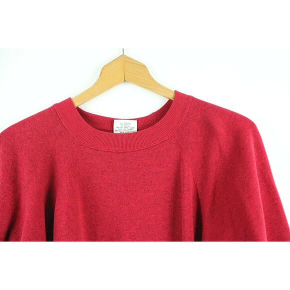 Vintage 90s Hanes Her Way Red Raglan Crewneck Pullover Sweatshirt 50" Chest XXL - Picture 4 of 8
